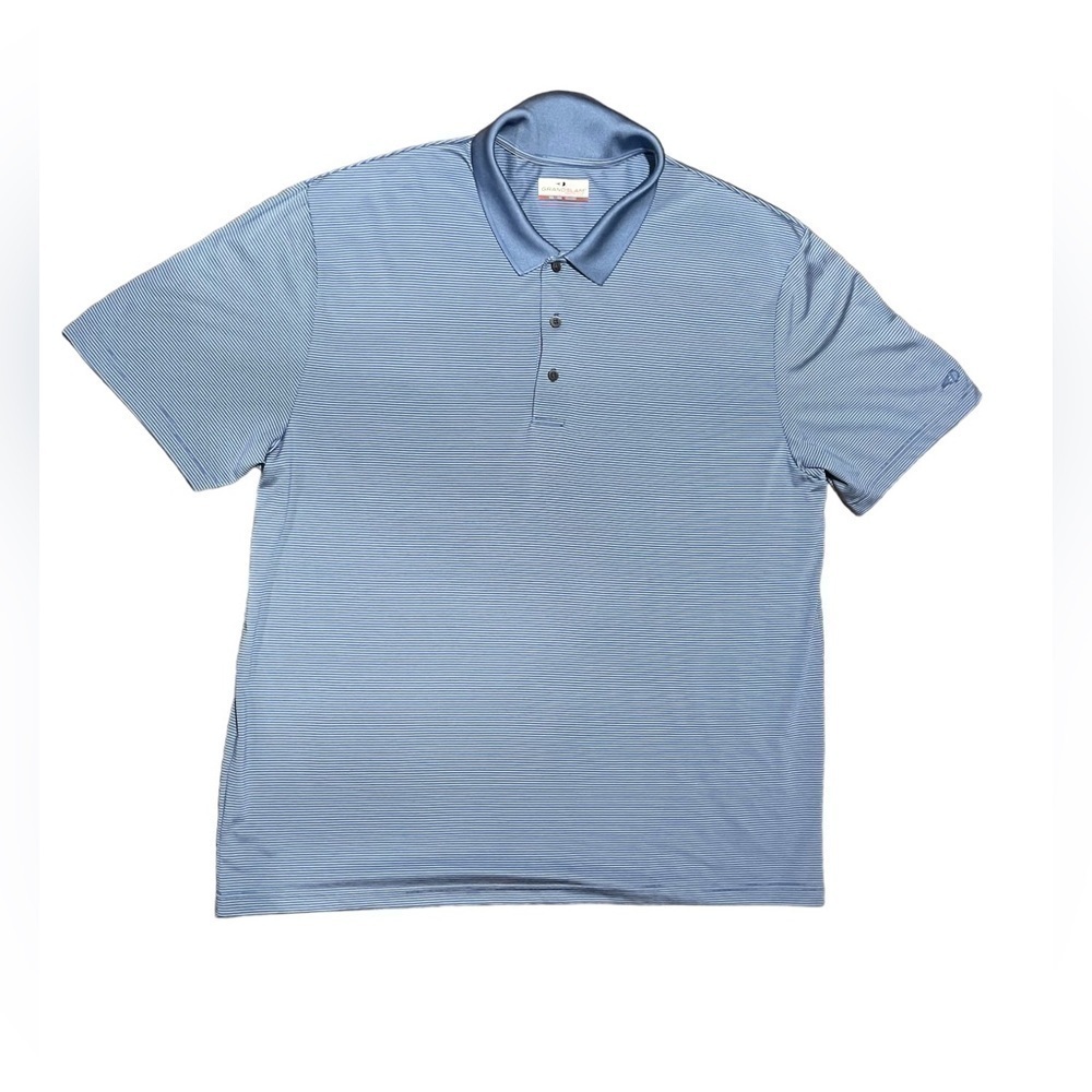 Men’s Grand Slam Regatta Blue Stripe Performance Polo XXL Excellent Condition
